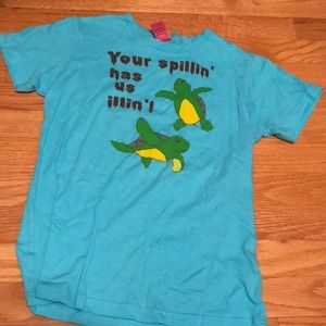 ADORABLE UNIQUE turtle oil spill shirt